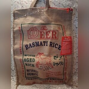 Deer Basmati Rice Burlap Sack  Print Different Print On Back 2023 + 1 FREE GIFT